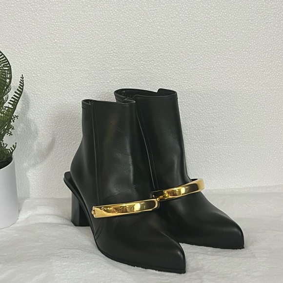 Alexander McQueen black with gold trim booties size 36 - Picture 2 of 16